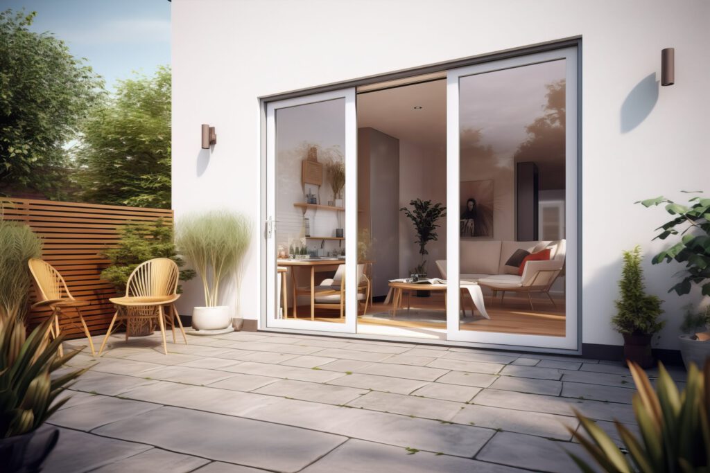 Fenêtre PVC coulissante installée dans une maison